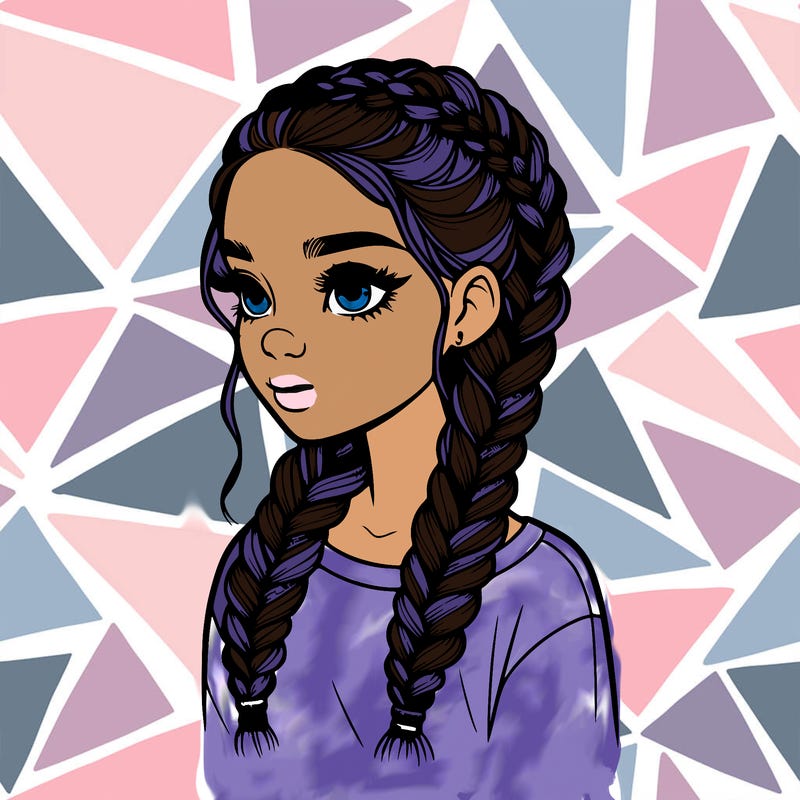 realistic girl with braids