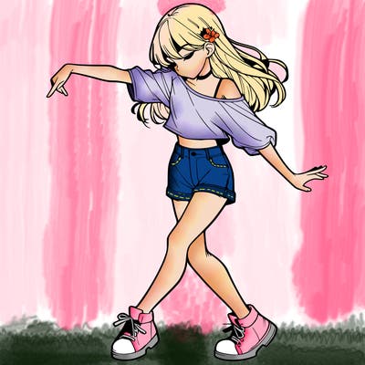 realistic girl danceing