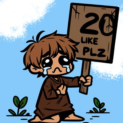 small poor toddler crying with sign that says 2 like plz