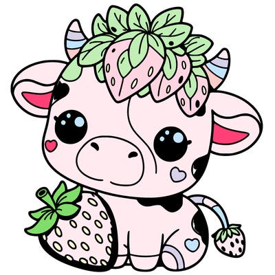 cute strawberry cow
