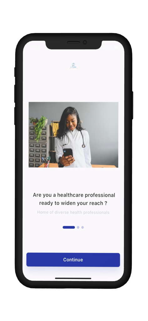 Ganat E-Clinic: Health Workers - A healthcare professional using the Ganat E-Clinic mobile app for virtual consultations