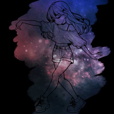 realistic girl danceing