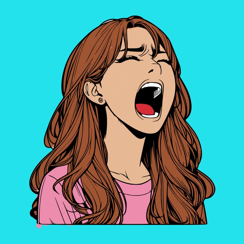 screaming realistic, girl