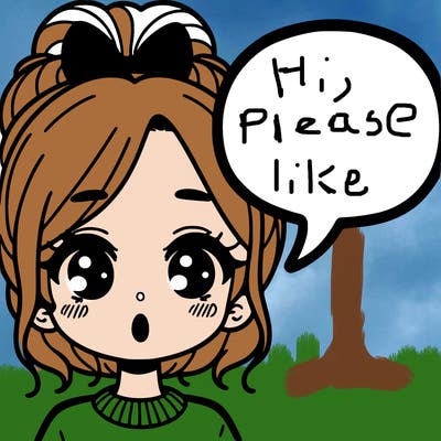 a girl with a word bubble by her mouth