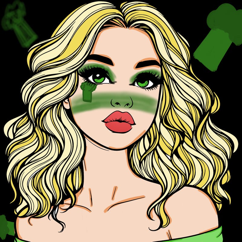 realistic girl with wavy hair and lips