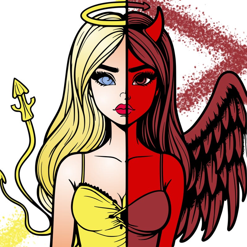 devil vs angel realistic girl