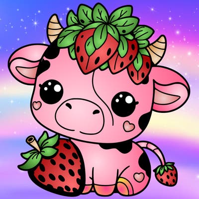 cute strawberry cow