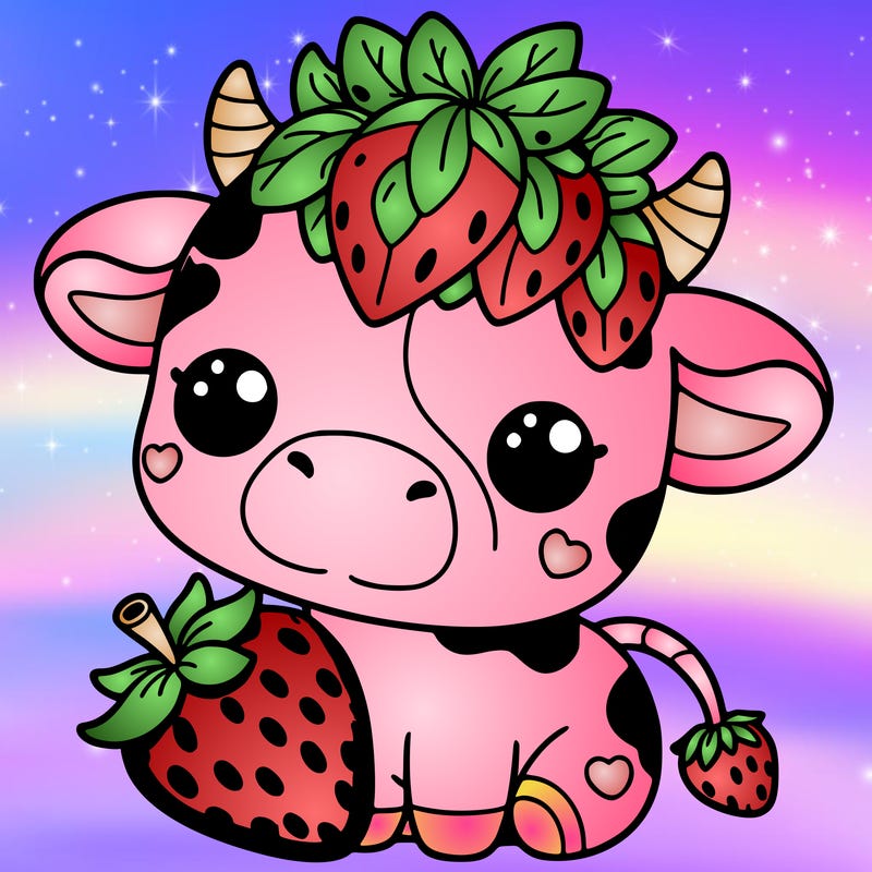 cute strawberry cow