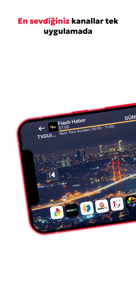 TV İzle: Watch Shows & Films - Uno smartphone che mostra un canale di notizie turco in diretta sull'interfaccia dell'app TV Izle