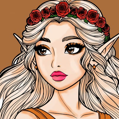 realistic beautiful elf princess