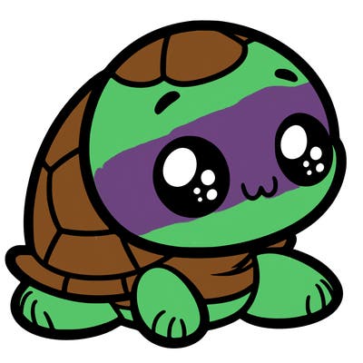 cute little animated turtle