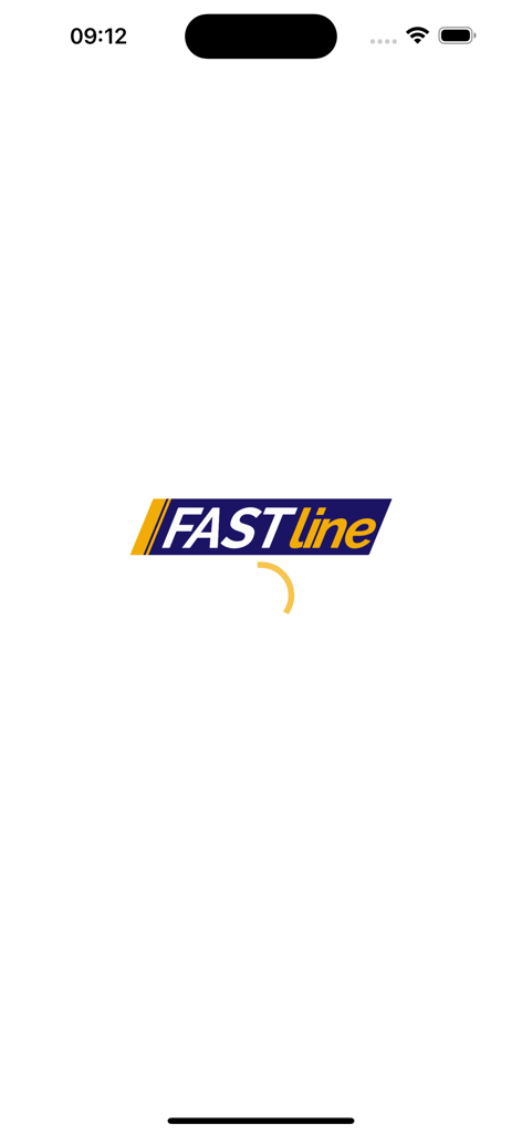 FASTLINE TAXI - Écran de chargement de l'application Fastline Taxi avec le logo de l'entreprise