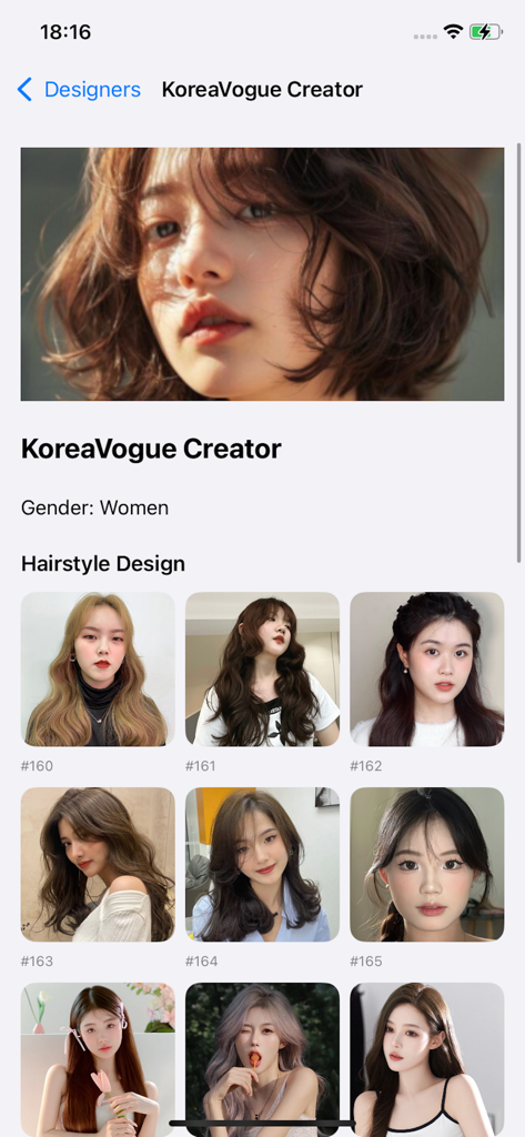 Harier - A selection of women's hairstyles in the Harier app KoreaVogue Creator category