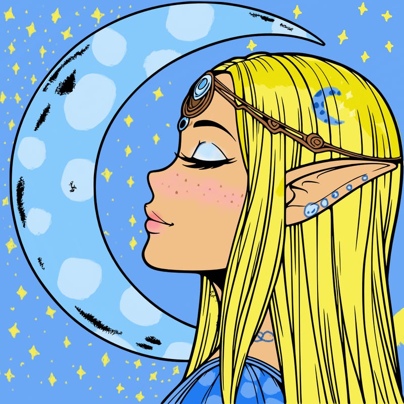 a realistic moon elf