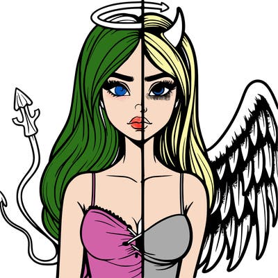 devil vs angel realistic girl