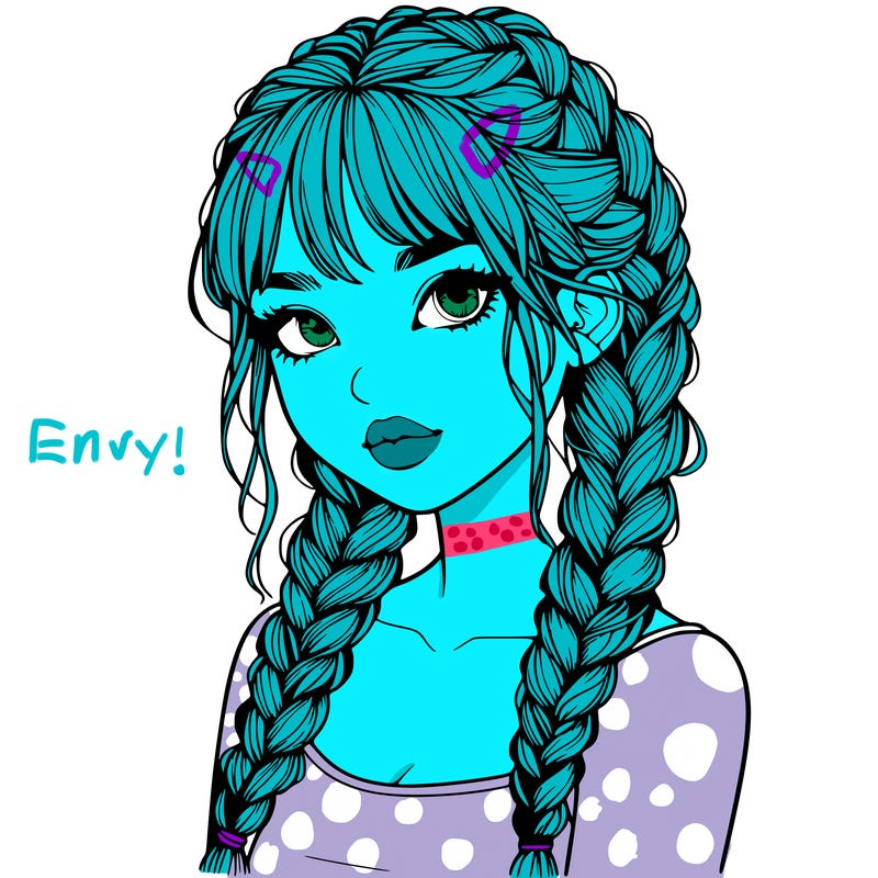 realistic girl with braids