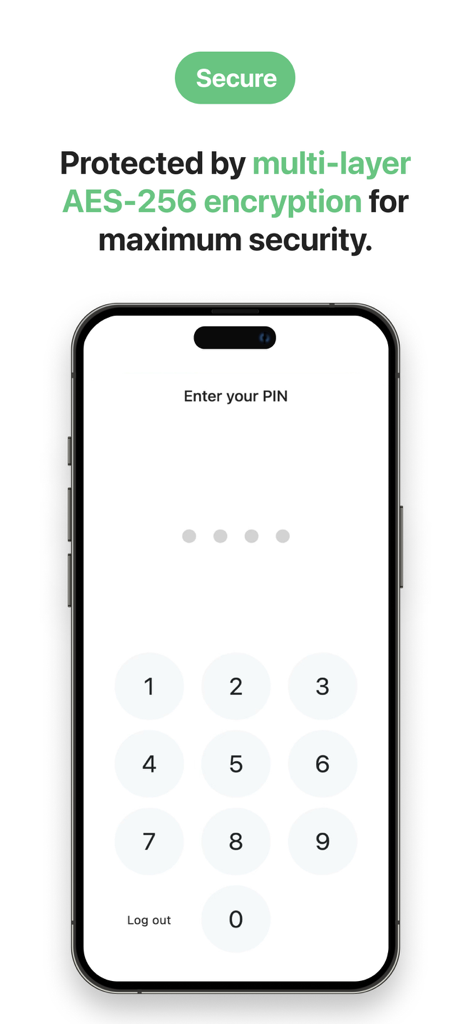 Una pantalla de smartphone que muestra una pantalla de introducción de PIN para una billetera de criptomonedas segura protegida por encriptación.