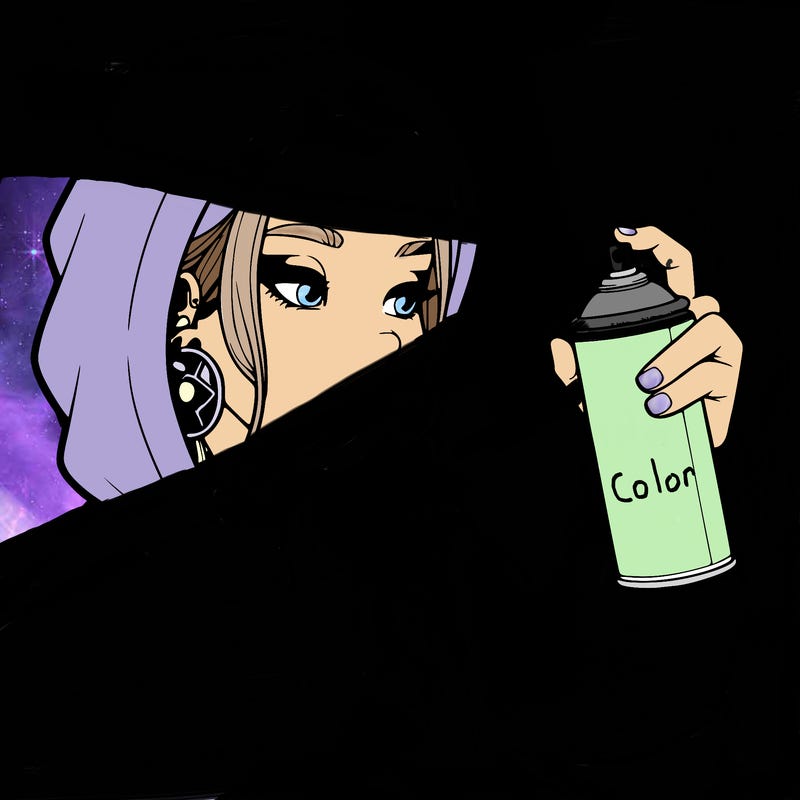 a realistic girl, spray painting