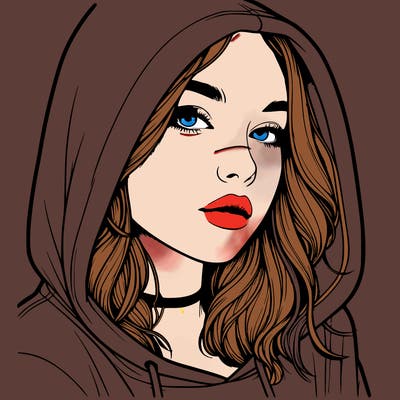 realistic girl with hood on