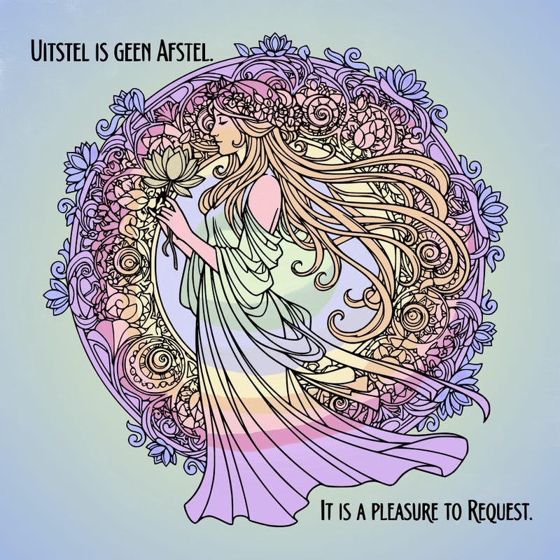 uitstel is geen afstel., it is a pleasure to request