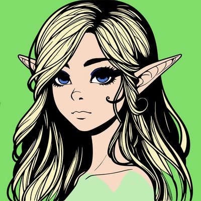 elf girl realistic dark fantasy