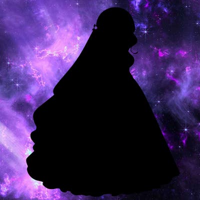 realistic girl in flowing wedding dress