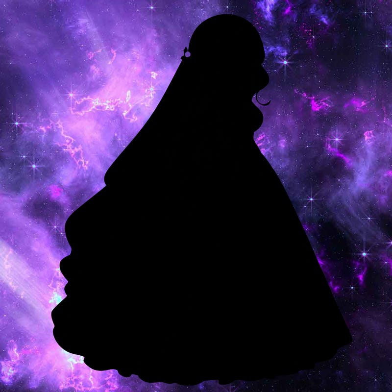 realistic girl in flowing wedding dress