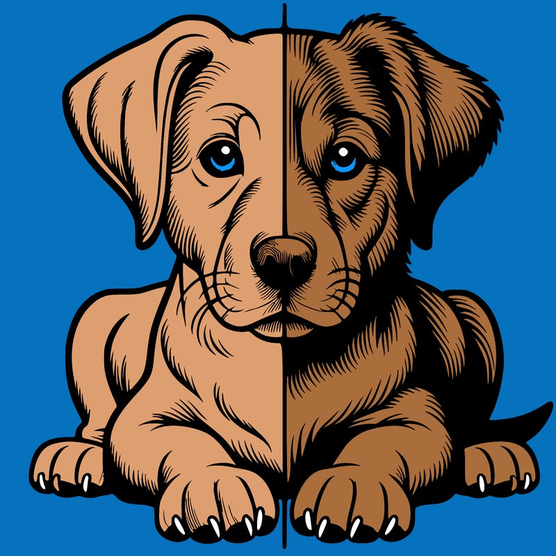 realistic dog split picture