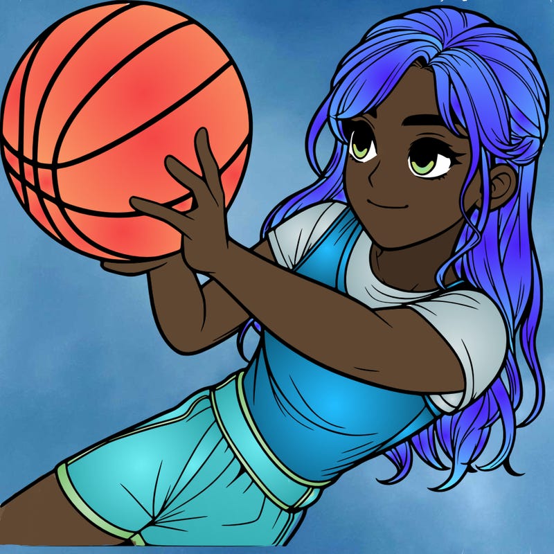 realistic girl playing basketball