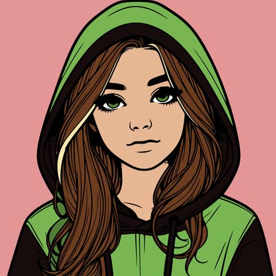 realistic girl with a hoodie