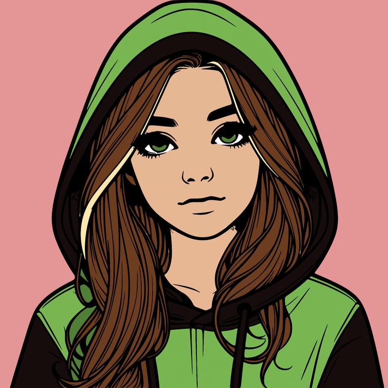realistic girl with a hoodie