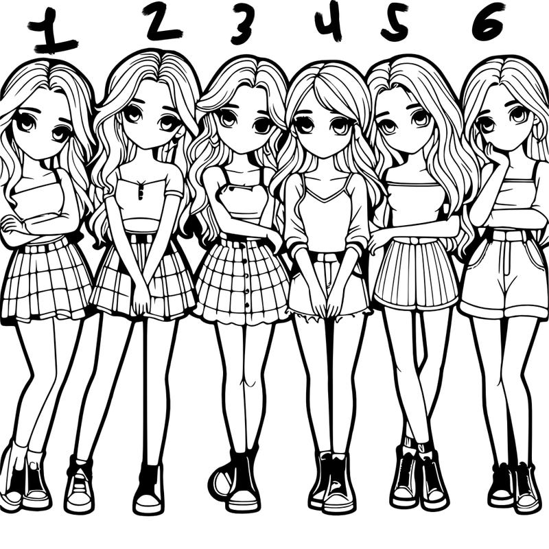 a group of girls realistic