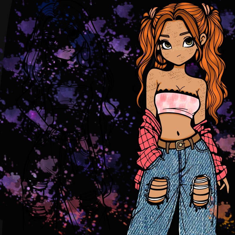 2 girls in crop tops and baggy jeans ripped