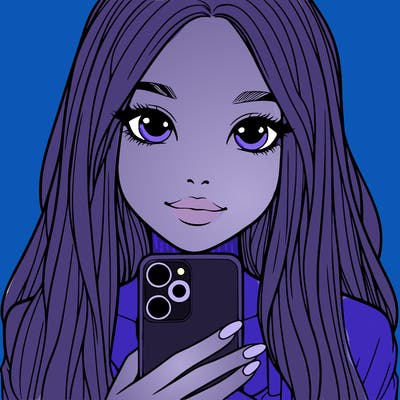 realistic girl with a phone