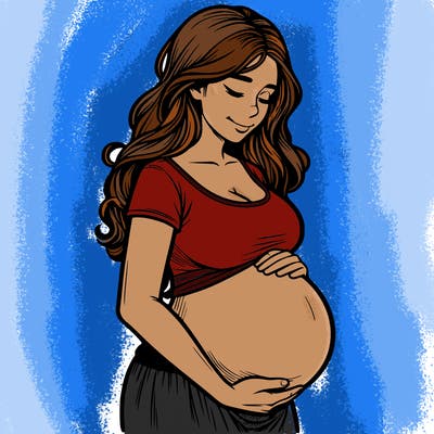 woman heavily pregnant realistic