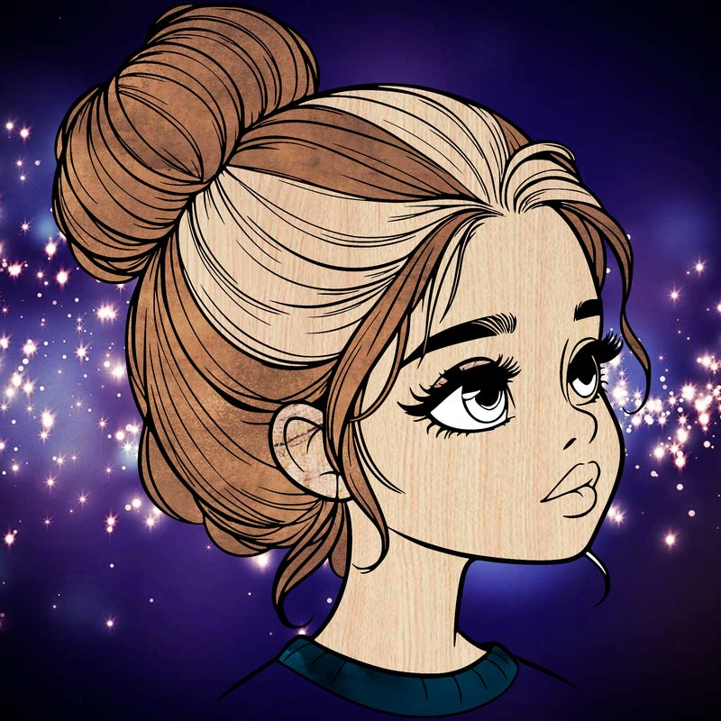 realistic girl with bun