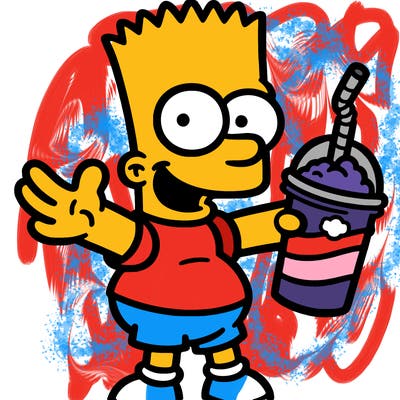 bart with a slushy