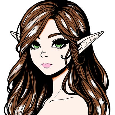 elf girl realistic dark fantasy
