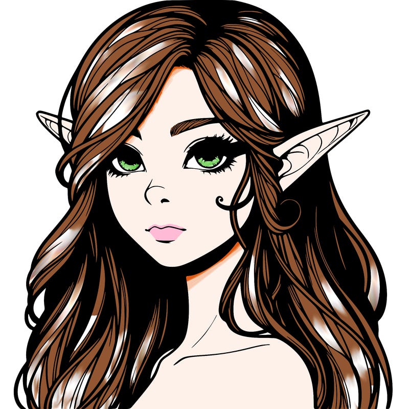 elf girl realistic dark fantasy