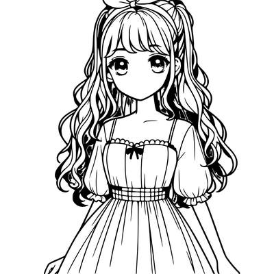 realistic girl with dress