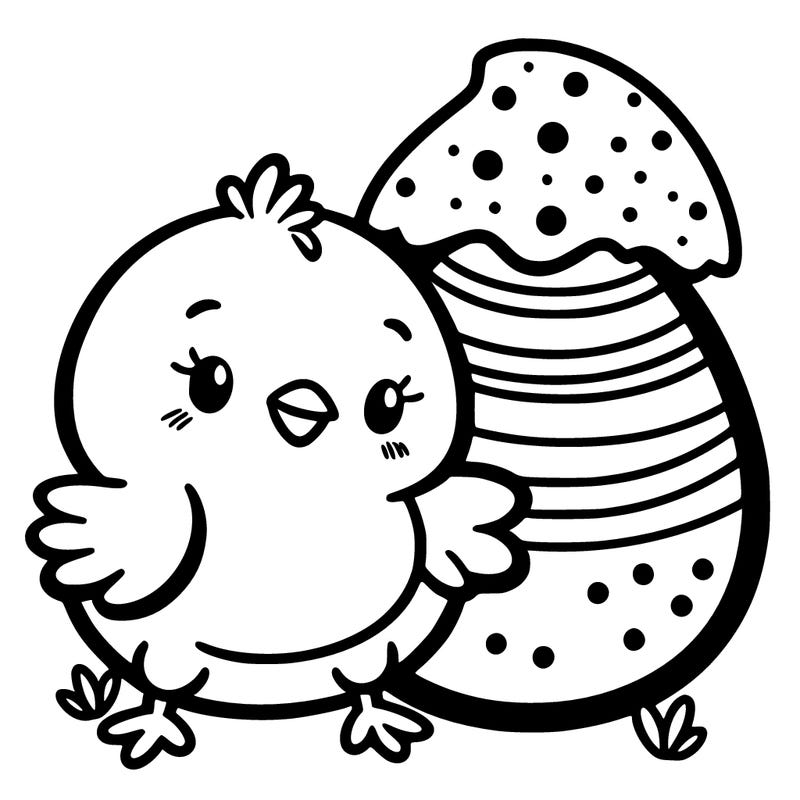 easter chick and easter egg
