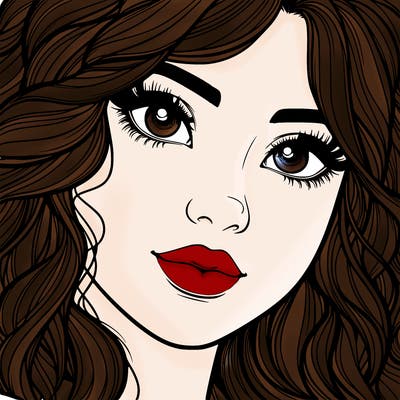 beautiful realistic girl close up to the camera with wavy hair,