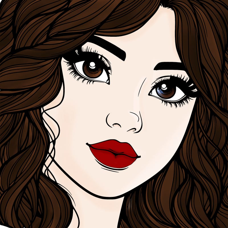 beautiful realistic girl close up to the camera with wavy hair,