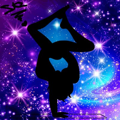 a woman doing a handstand