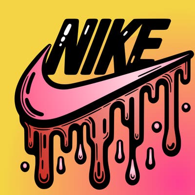 dripping nike logo