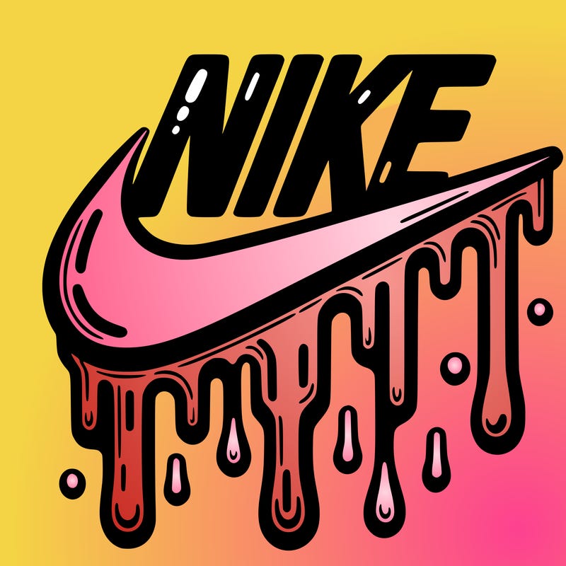 dripping nike logo