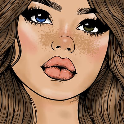 really realistic girl with lips