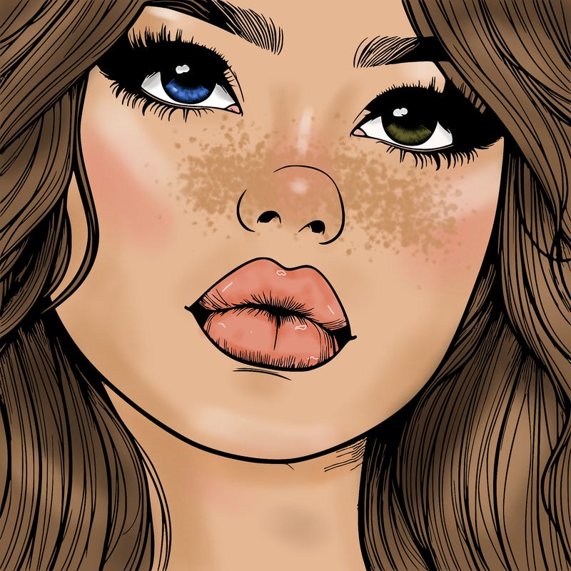 really realistic girl with lips