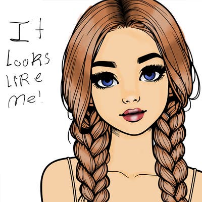 realistic girl with braids