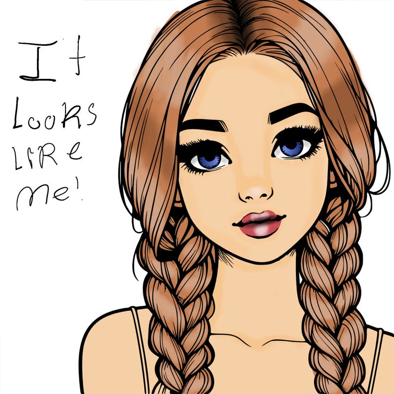 realistic girl with braids